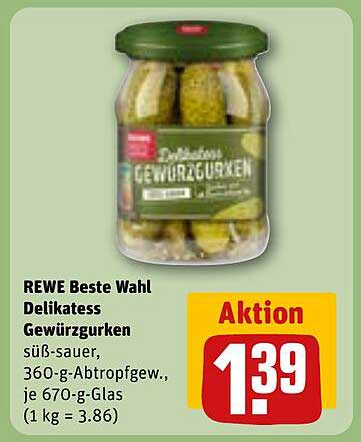 REWE Beste Wahl Delikates Gewürzgurken