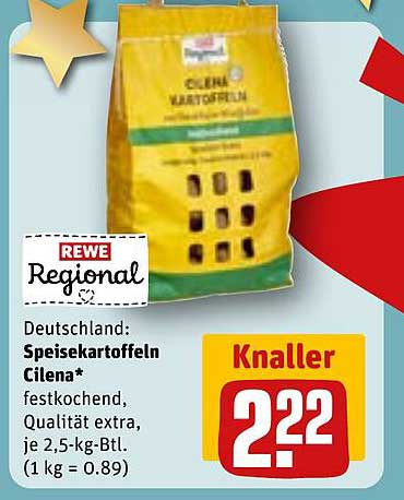 REWE Regional Speisekartoffeln Cilena - 2,5 kg