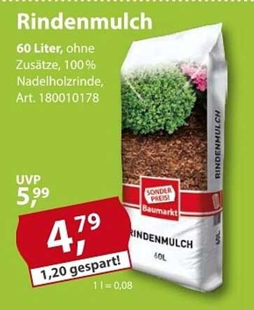 Rindenmulch 60 Liter, 100% Nadelholzrinde