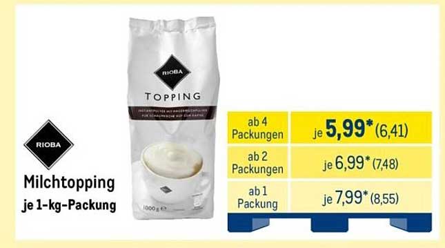 Rioba Milchtopping 1 kg Packung