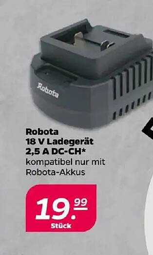 Robota 18 V Ladegerät 2,5 A DC-CH* - kompatibel nur mit Robota-Akkus