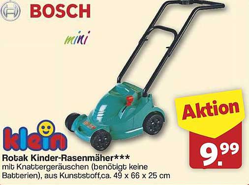 Rotak Kinder-Rasenmäher von BOSCH - Aktion für nur 9,99 Euro!
