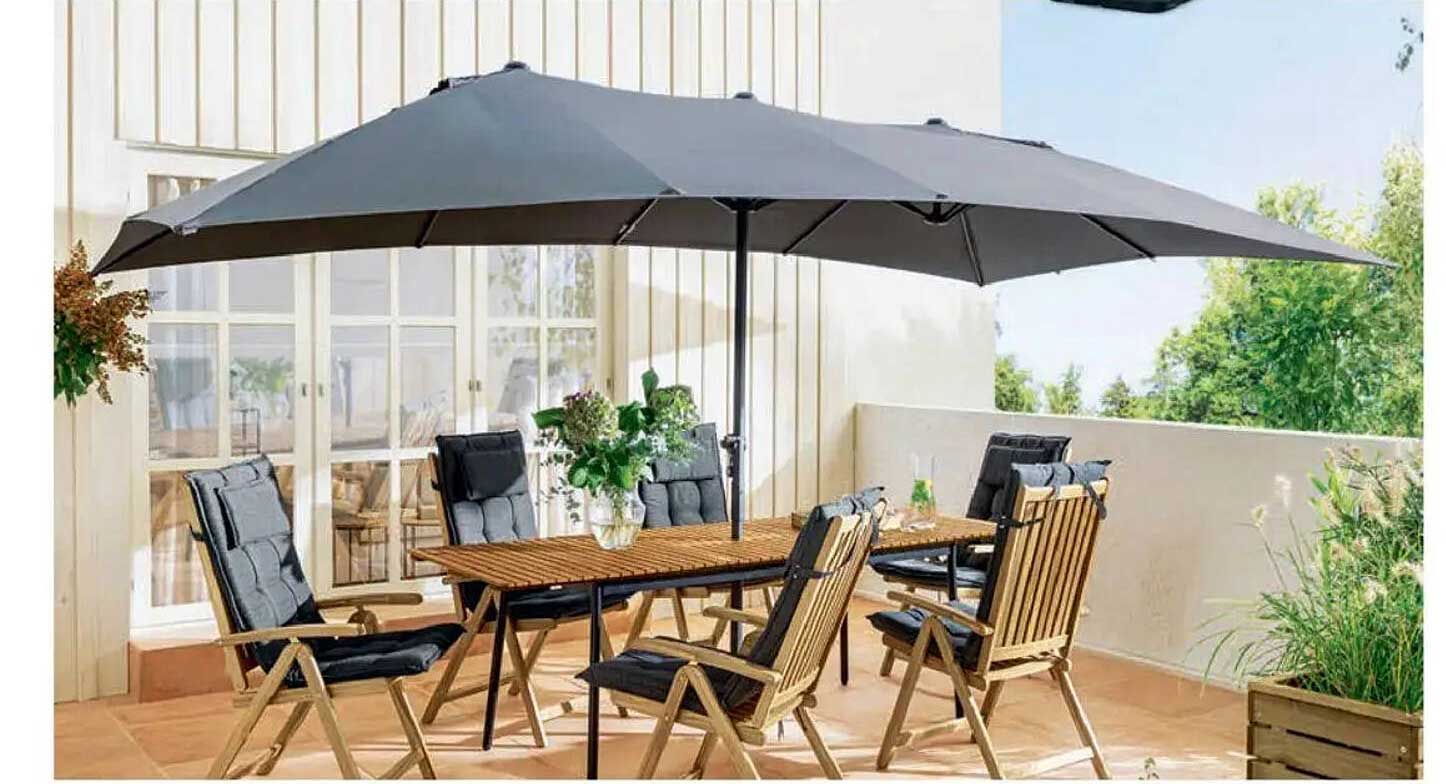 Schattenspender für heiße Tage: Der große Parasol von Tchibo