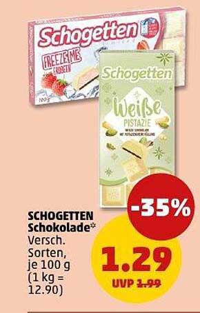 SCHOGETTEN Schokolade - Verschiedene Sorten 100 g