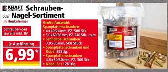 Schrauben- oder Nagel-Sortiment im Henkelheimer