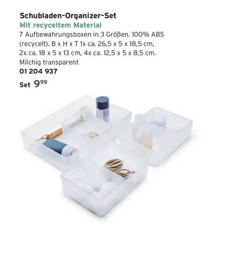 Schubladen-Organizer-Set mit recyceltem Material