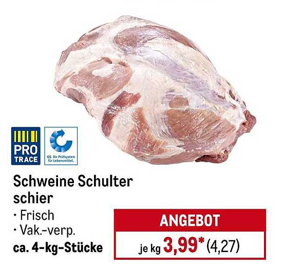Schweine Schulter schier - Frisch und vakuumverpackt