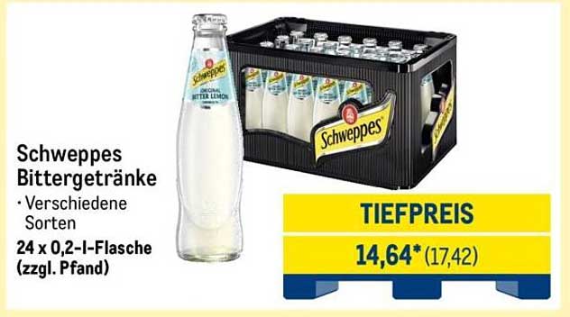 Schweppes Bittergetränke – 24 x 0,2-Liter-Flasche (zzgl. Pfand)