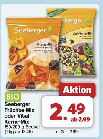Seeberger Früchte-Mix oder Vital-Kerne-Mix