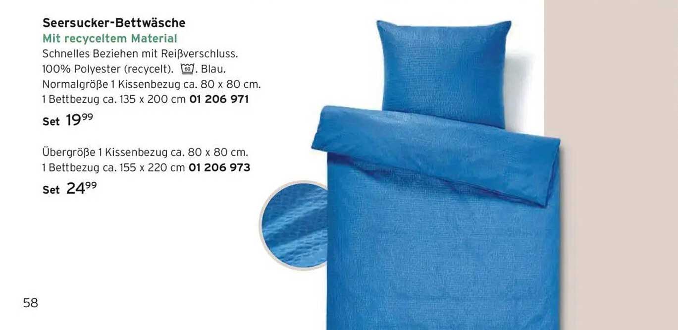 Seersucker-Bettwäsche mit recyceltem Material
