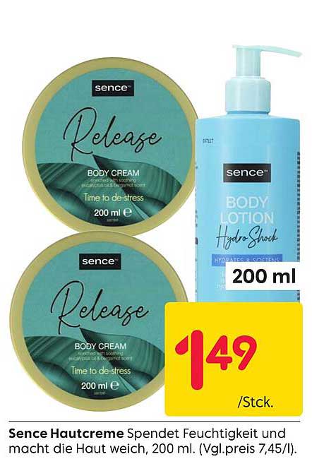 Sence Hautcreme Release und Body Lotion Hydro-Shock - 200 ml