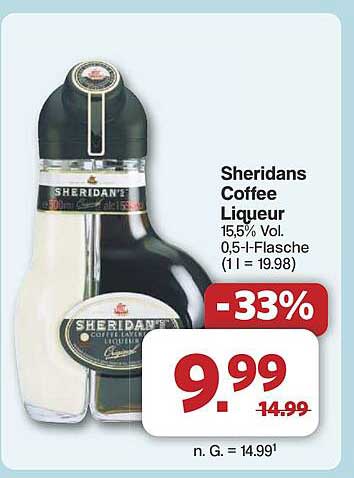 Sheridans Coffee Liqueur 0,5 l zum Sonderpreis