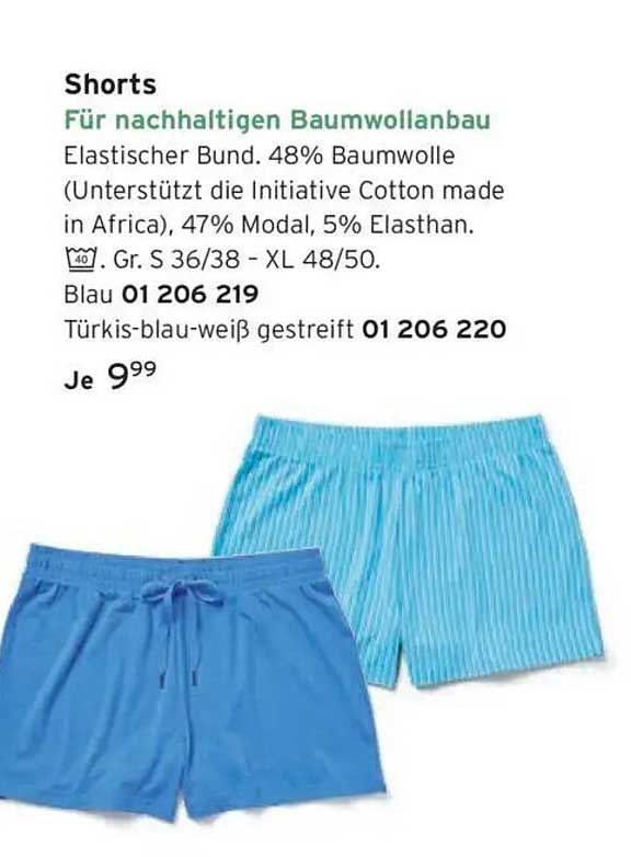Shorts für nachhaltigen Baumwollbau