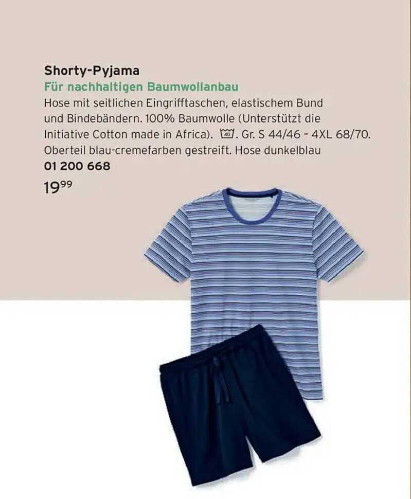 Shorty-Pyjama für nachhaltigen Baumwollanbau