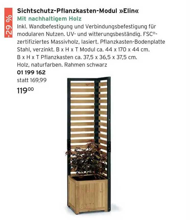 Sichtschutz-Pflanzkasten-Modul »Elin«