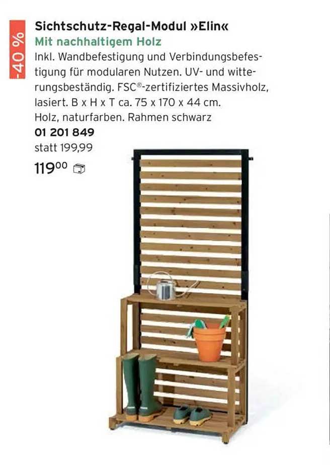 Sichtschutz-Regal-Modul »Elin«