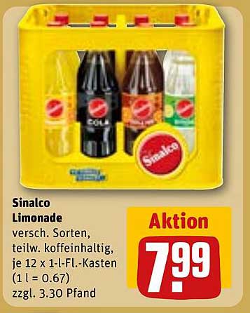 Sinalco Limonade - Verschiedene Sorten im 12er-Kasten