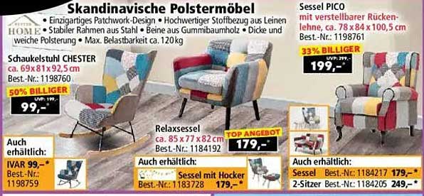 Skandinavische Polstermöbel – Sessel PICO und mehr