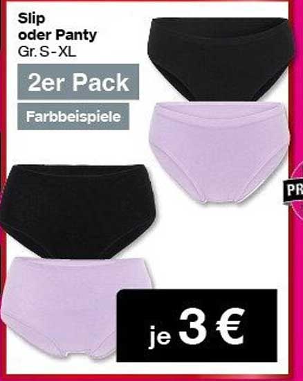Slip oder Panty im 2er Pack für nur 3 €
