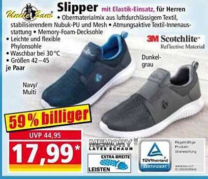Slipper mit Elastik-Einsatz für Herren