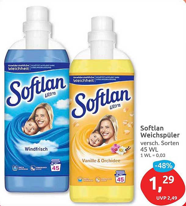 Softlan Weichspüler verschiedene Sorten 45 WL