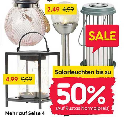 Solarleuchten bis zu 50% Rabatt im Rusta-Prospekt