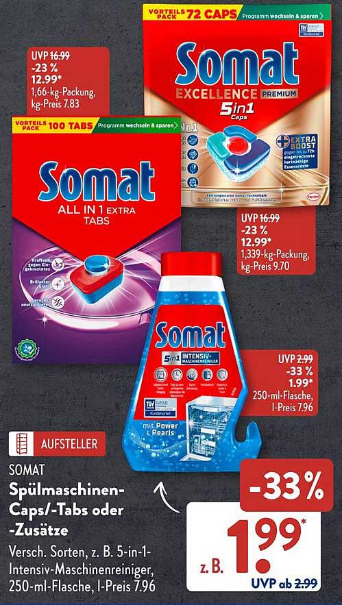 Somat Spülmaschinen-Caps/Tabs oder -Zusätze -33%