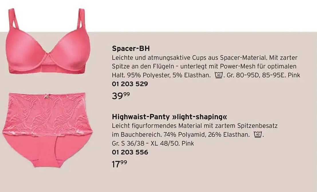 Spacer-BH und Highwaist-Panty "light-shaping" im Set