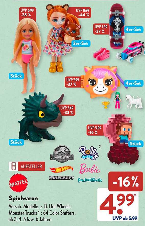 Spielwaren – Verschiedene Modelle, z. B. Hot Wheels Monster Trucks, 4,99 €