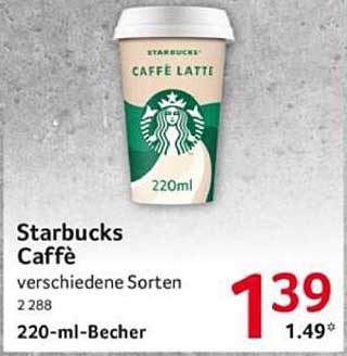 Starbucks Caffè verschiedene Sorten 220-ml-Becher