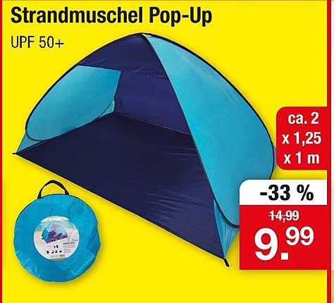 Strandmuschel Pop-Up UPF 50+