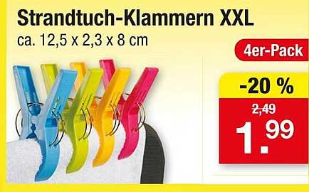 Strandtuch-Klammern XXL 4er-Pack