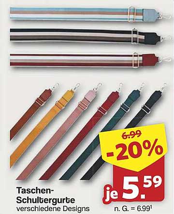 Taschen-Schultergurte in verschiedenen Designs