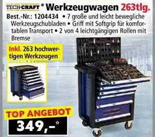 TECH-CRAFT Werkzeugwagen 263tlg.