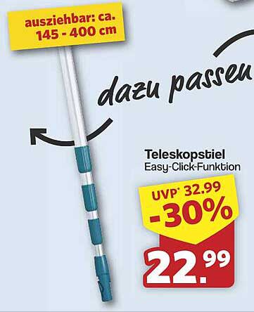 Teleskopstiel mit Easy-Click-Funktion