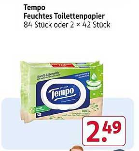 Tempo Feuchtes Toilettenpapier 84 Stück oder 2 × 42 Stück