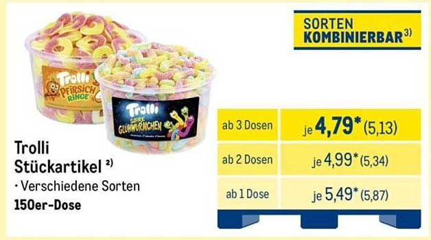 Trolli Stückartikel – Verschiedene Sorten 150er-Dose