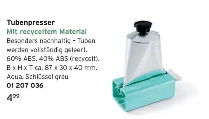 Tubendrücker mit recyceltem Material