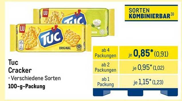 Tuc Cracker - Verschiedene Sorten, 100-g-Packung