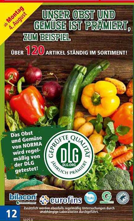 Unser Obst und Gemüse ist prämiert – Über 120 Artikel ständig im Sortiment!
