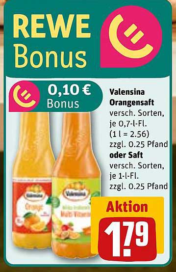 Valensina Orangensaft 0,7 l - Aktion zum Superpreis!