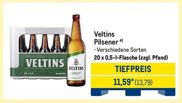 Veltins Pilsener 20 x 0,5 l-Flasche (zzgl. Pfand)