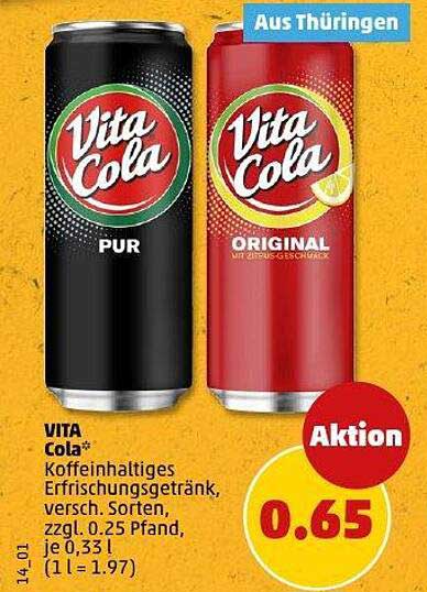 Vita Cola - Erfrischungsgetränk in verschiedenen Sorten