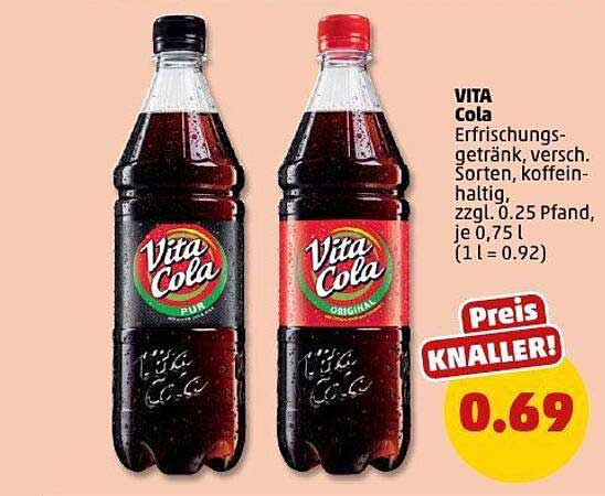 VITA Cola Erfrischungsgetränk, verschiedene Sorten