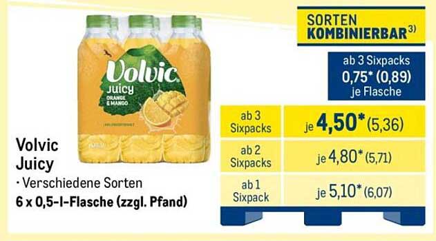 Volvic Juicy 6 x 0,5 l-Flasche (verschiedene Sorten)