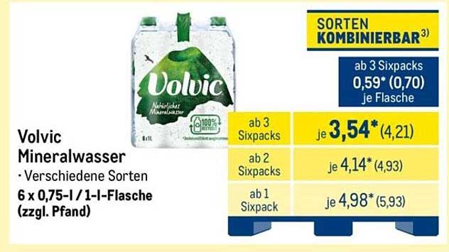 Volvic Mineralwasser 6 x 0,75-l-Flasche (zzgl. Pfand)