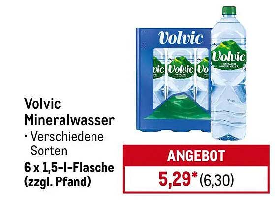 Volvic Mineralwasser - 6 x 1,5-l-Flasche (verschiedene Sorten)