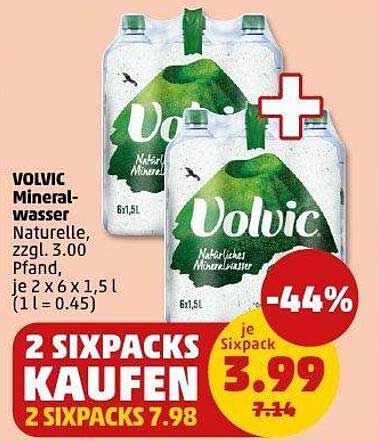 VOLVIC Mineralwasser – Erfrischung pur im 2er Sixpack