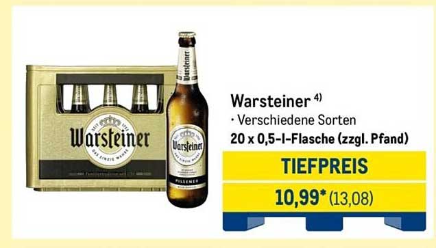 Warsteiner 20 x 0,5-l-Flasche (zzgl. Pfand)