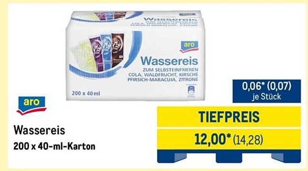 Wassereis 200 x 40-ml-Karton